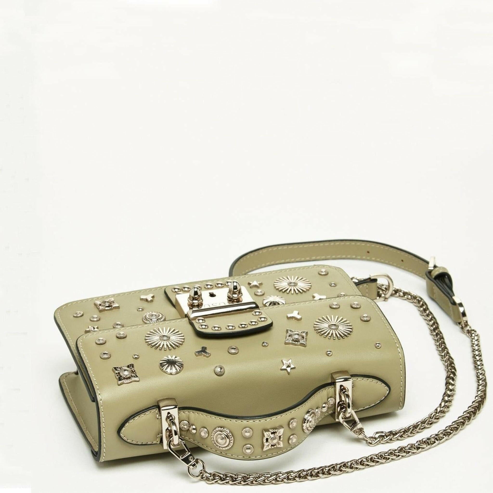 The Hollywood Leather Crossbody Bag in Sage Green.