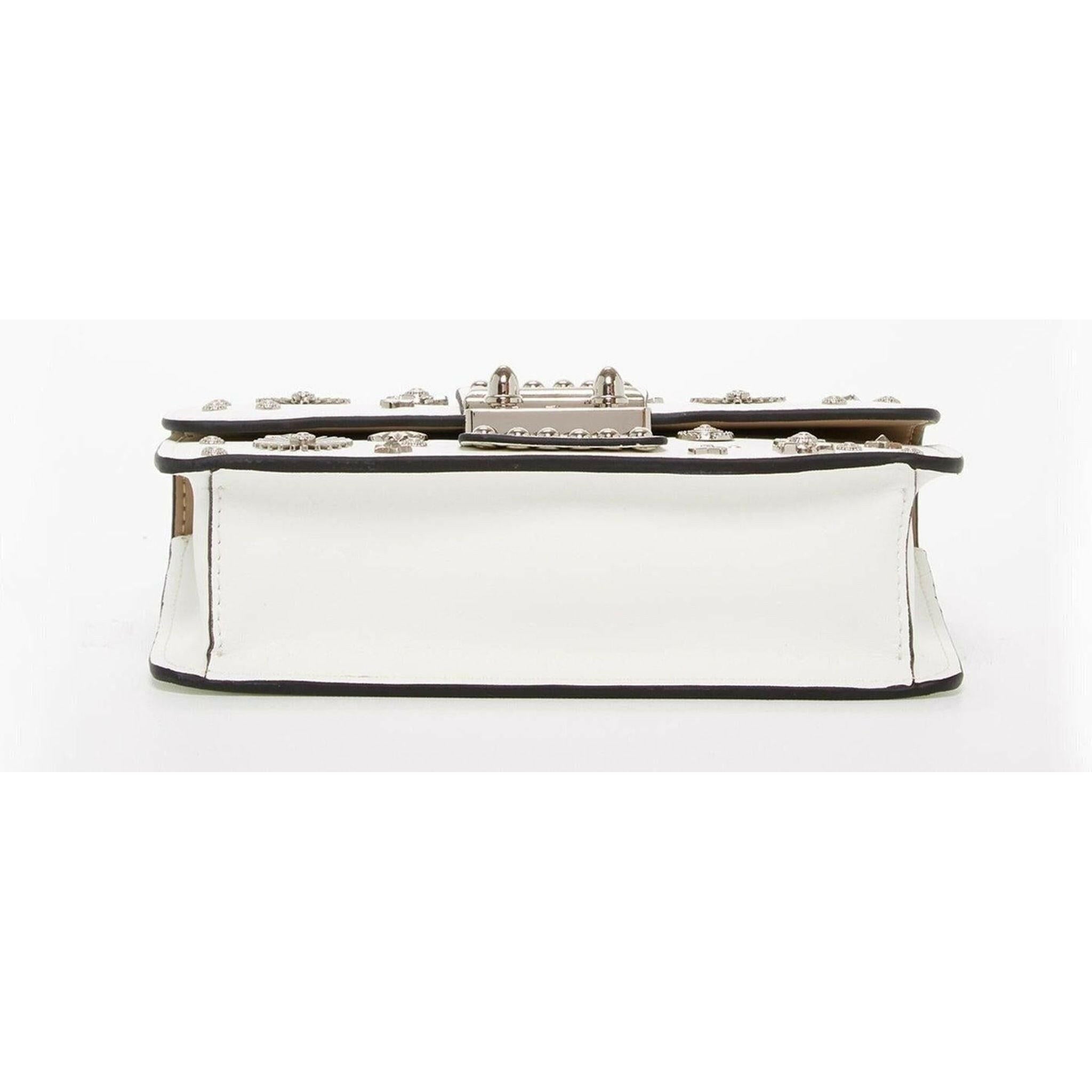 The Hollywood Leather Crossbody Bag in White.