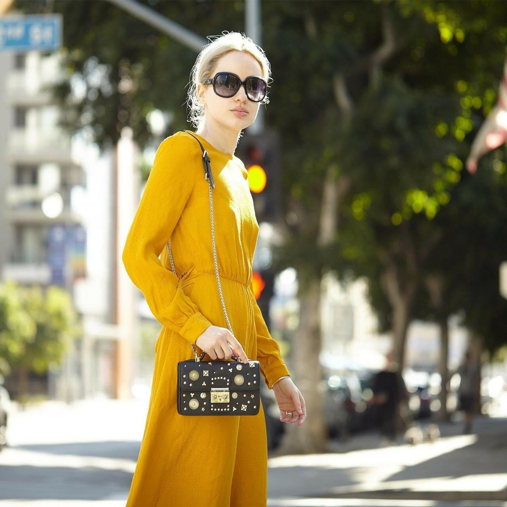 The Hollywood Leather Crossbody in Black.