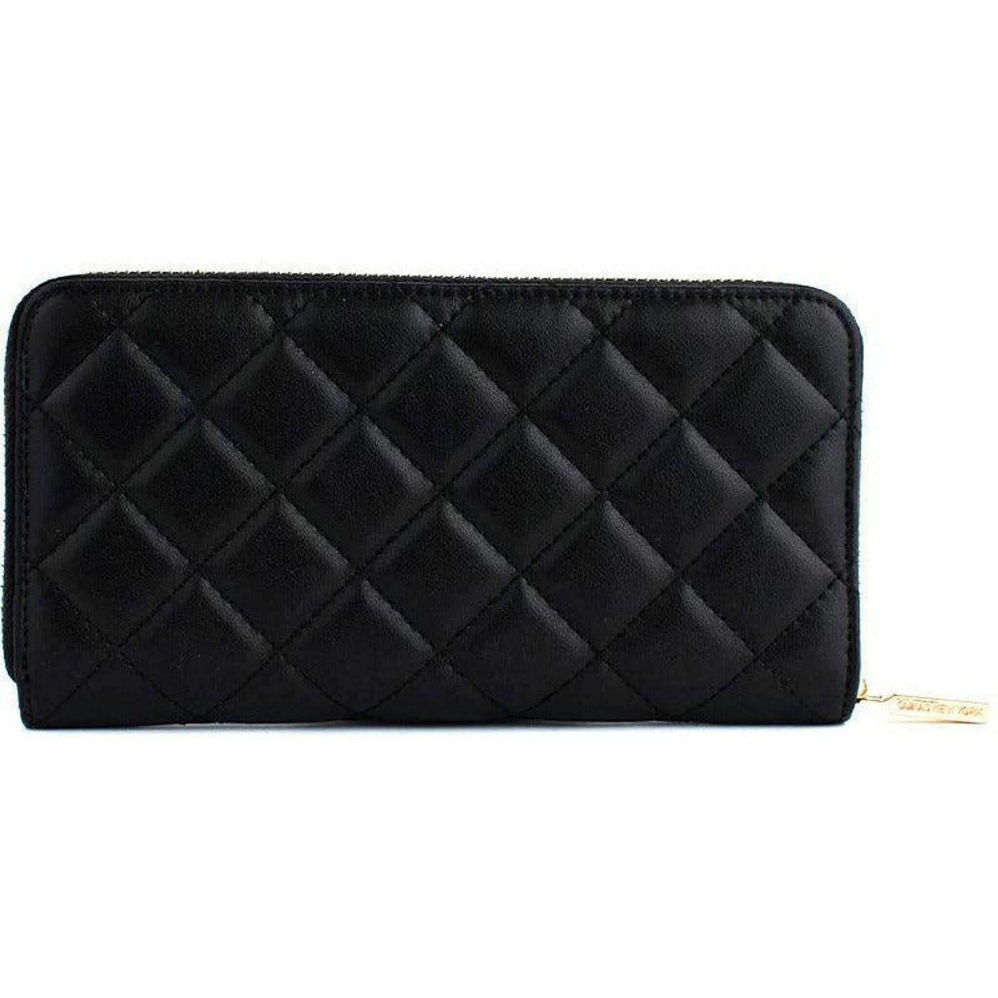 Uptown Quilted - Black Zipper Wallet.