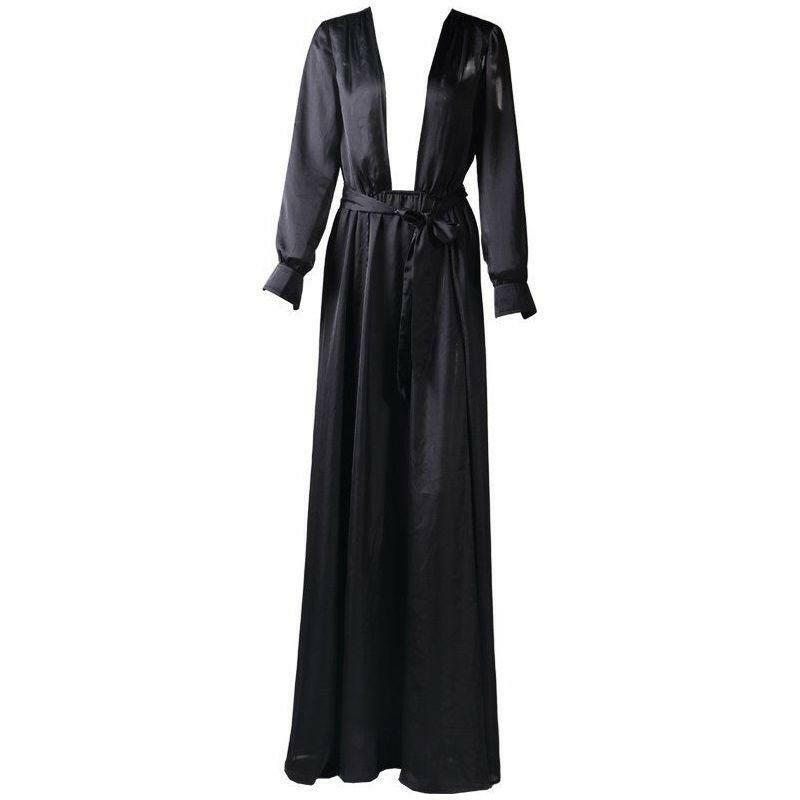 Black Thigh Slit Maxi Dress.