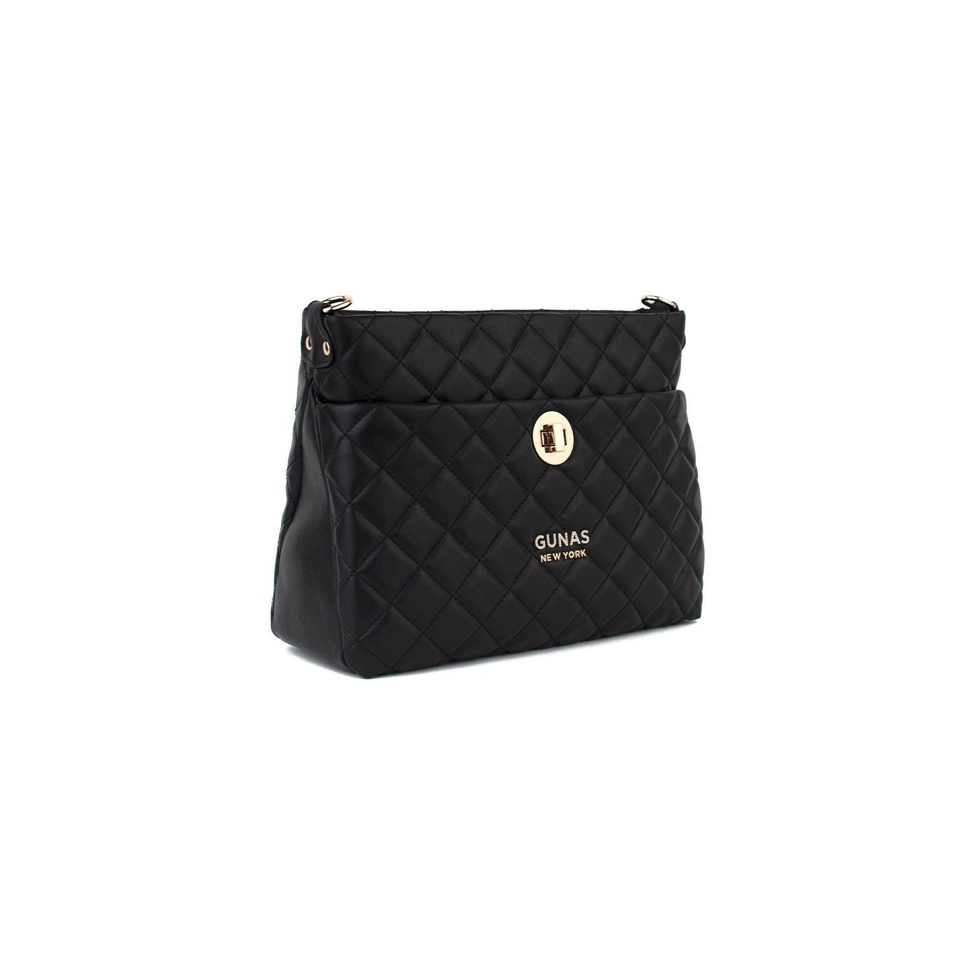 Koi - Black Quilted Vegan Leather Purse.