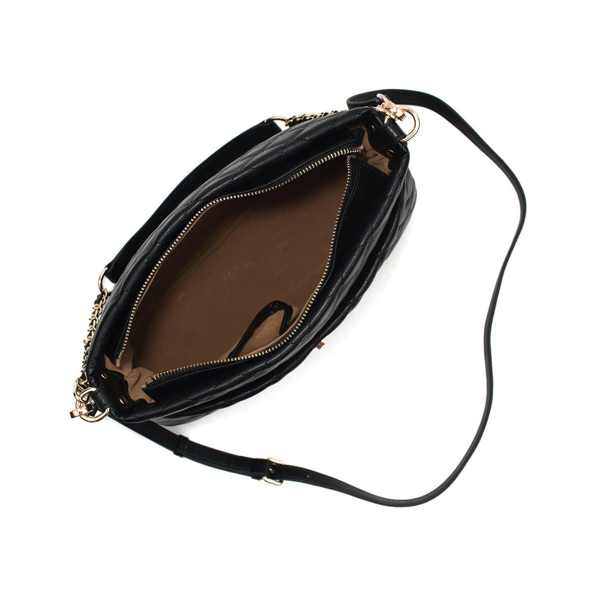 Koi - Black Quilted Vegan Leather Purse.