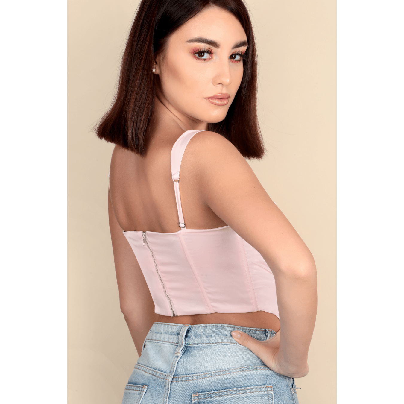 "ROMANCE" Red Bustier Corset Crop Top.