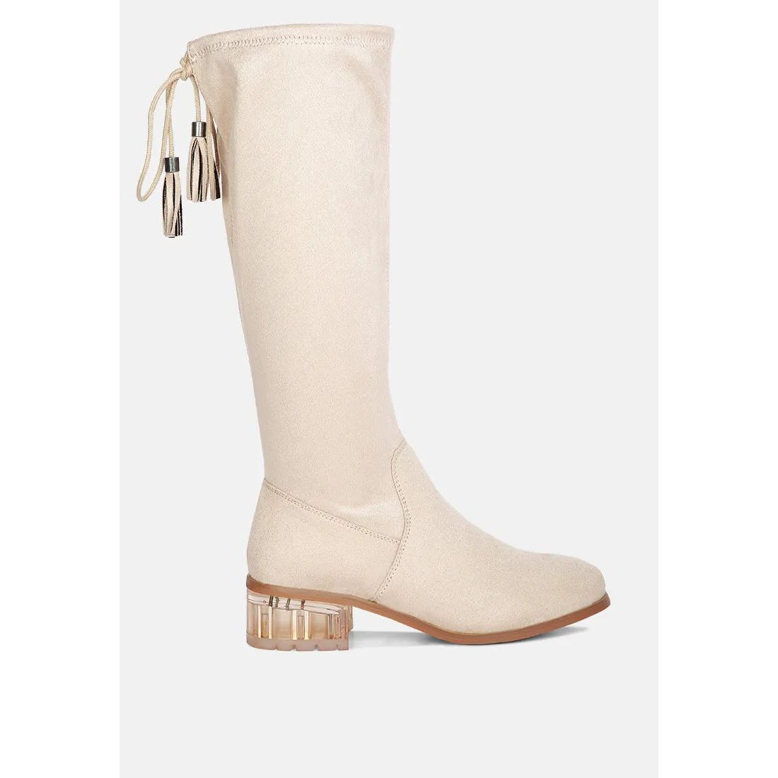 Francesca Tassels Detail Short Heel Calf Boot.