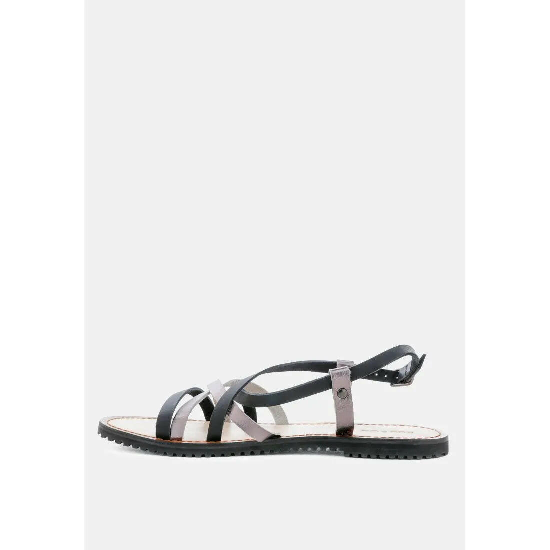 June Strappy Flat Leather Sandals.