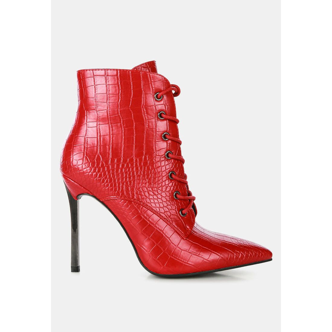 Escala Croc Stiletto Ankle Boots.