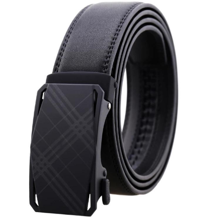 Black Belt Black Textured Buckle Mens Adjustable Ratchet Slide Buckle.