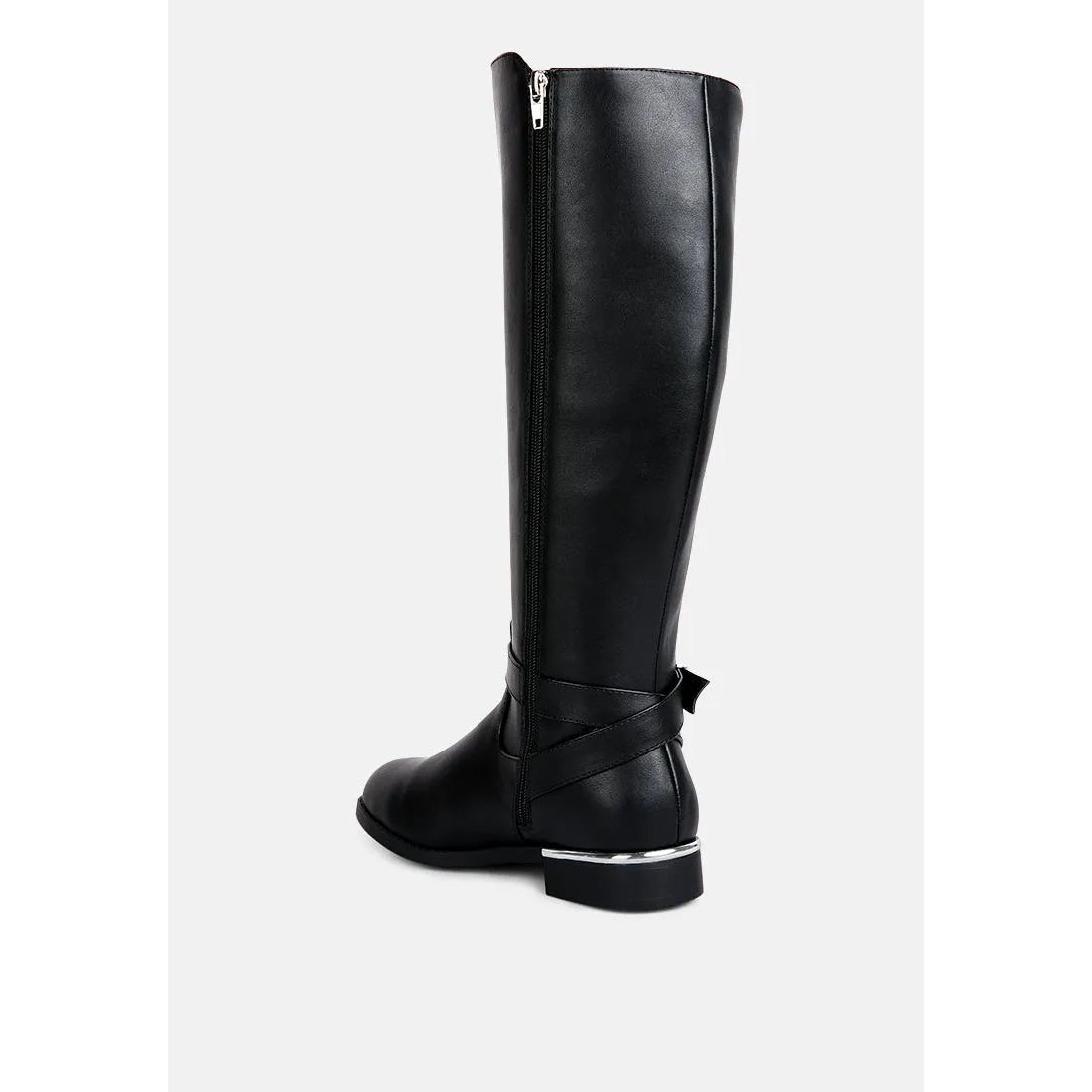 Renny Buckle Strap Embellished Calf Boots.