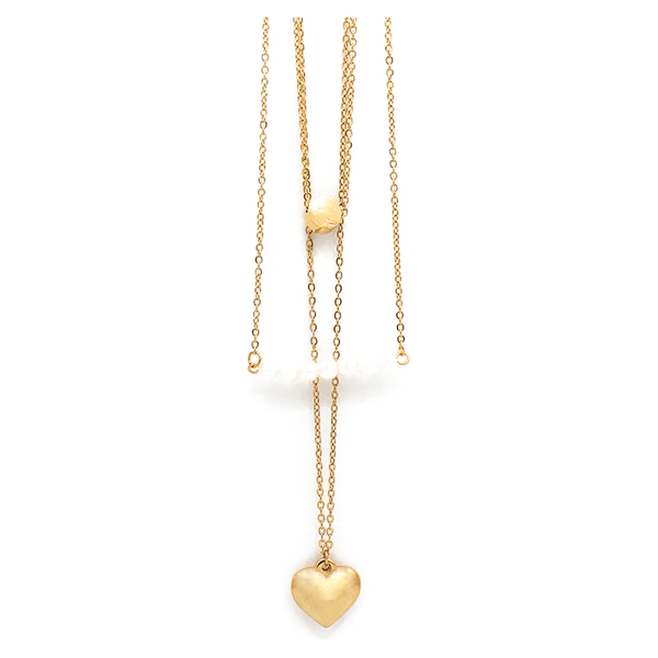 Gold Color Heart-shaped Pendant Necklace.