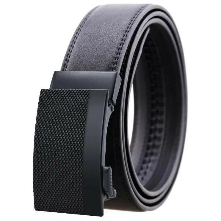 Black Adjustable Black Ratchet Slide Buckle Belt.