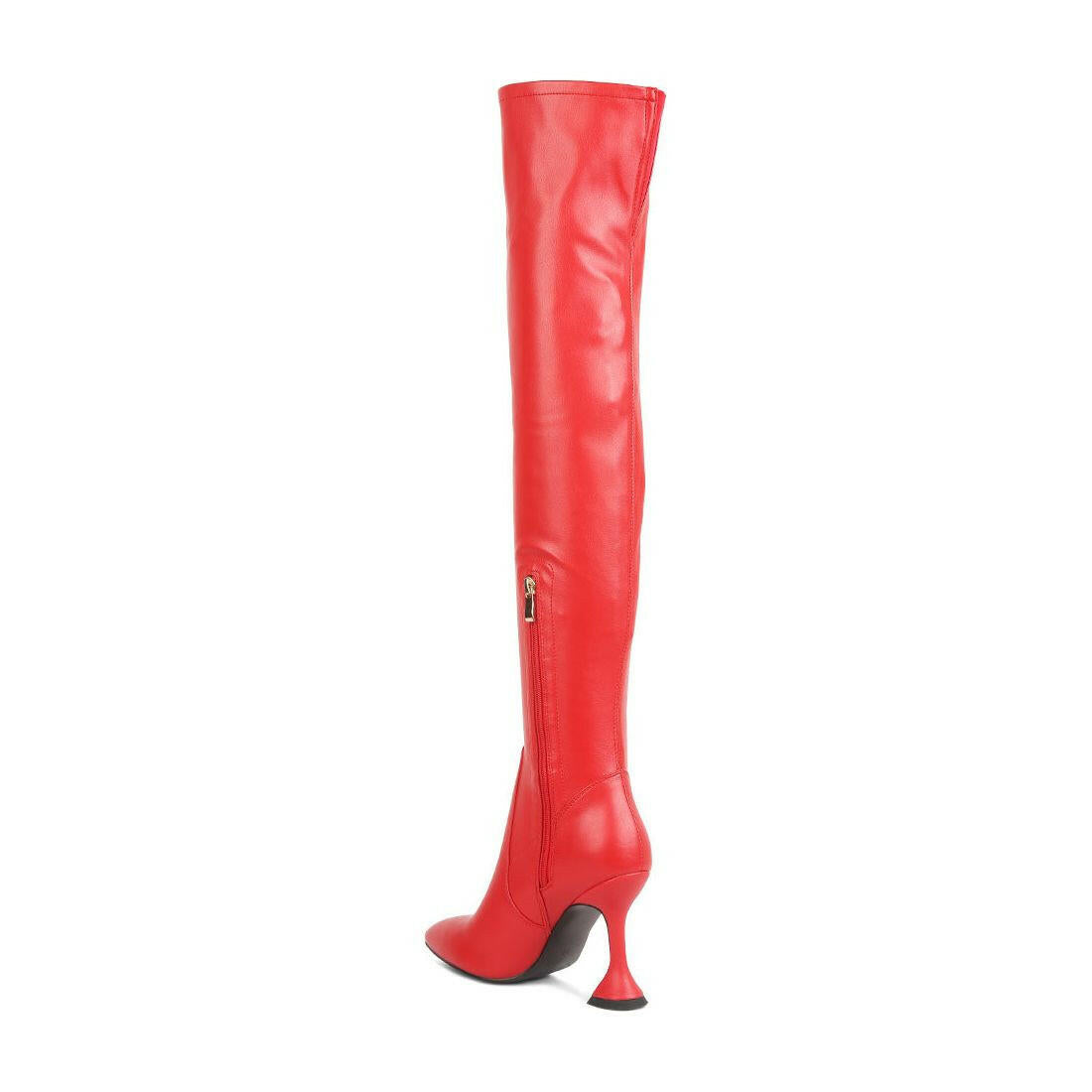 Brandy Faux Leather Over the Knee High Heeled Boots.