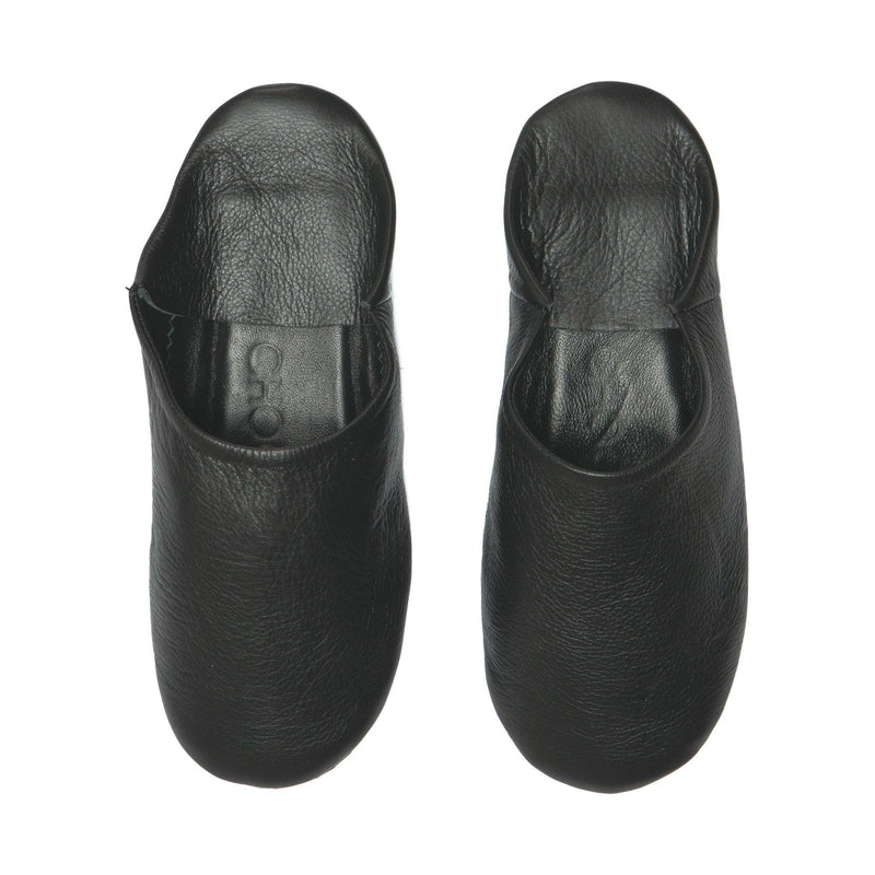 Mystic Noir Leather Slippers.