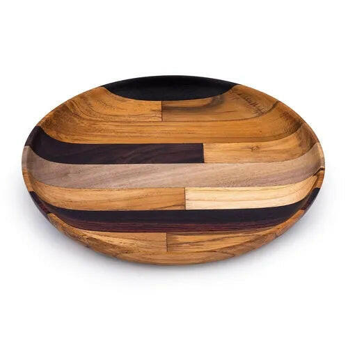 Premium Upcycled End Grain Wooden Serving Plate.