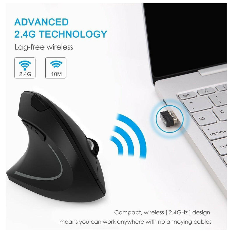 2.4G Wireless Ergonomic Vertical Mouse |  quirkitrendz.