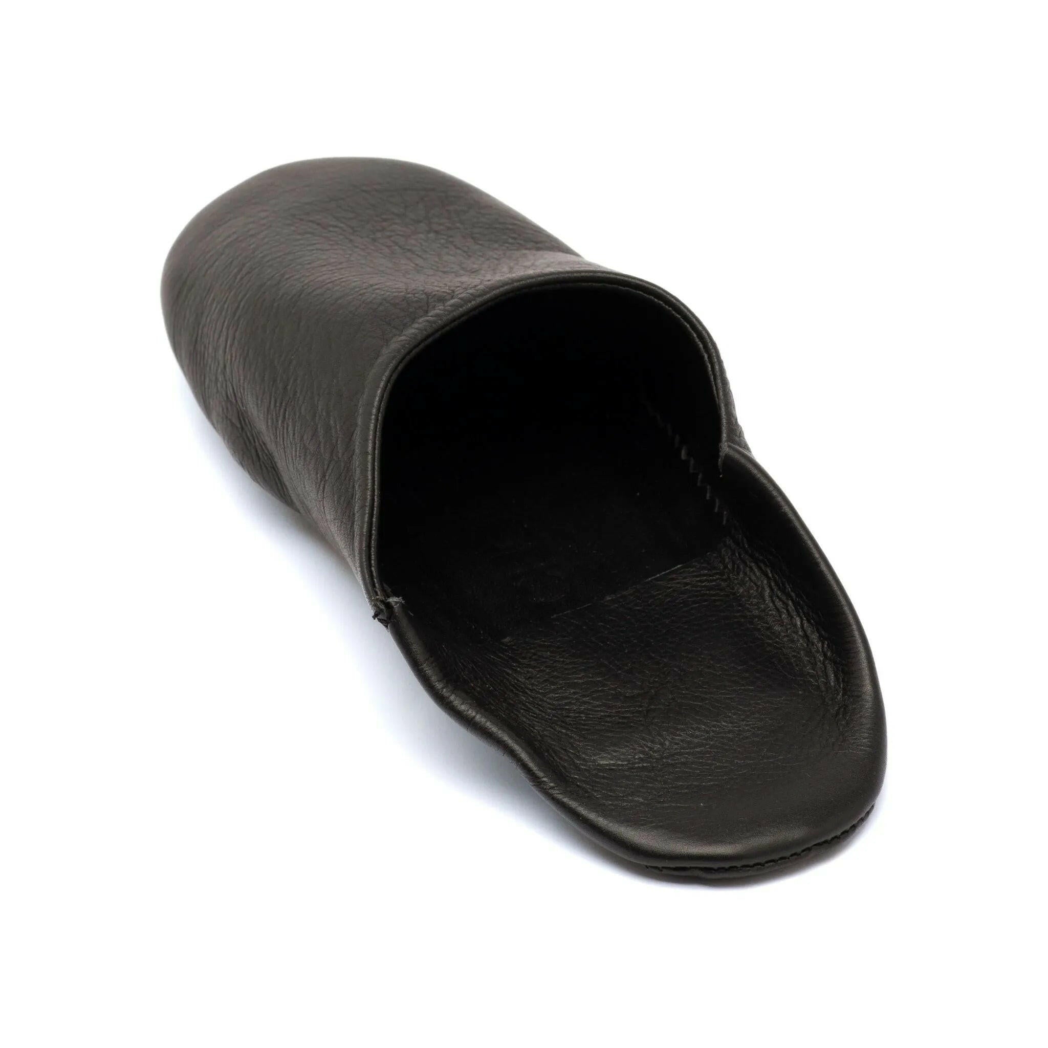 Mystic Noir Leather Slippers.