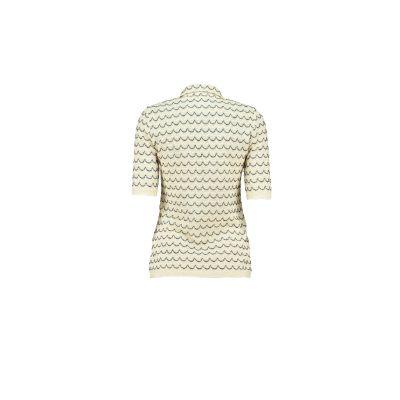 Light Weight Short Sleeve Cotton Knit Blouse Marine.