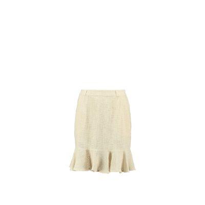 Light Weight Cotton Knit Skirt with Ruffled Hem Sand.