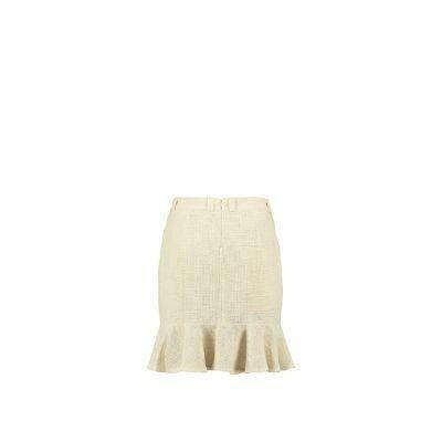 Light Weight Cotton Knit Skirt with Ruffled Hem Sand.