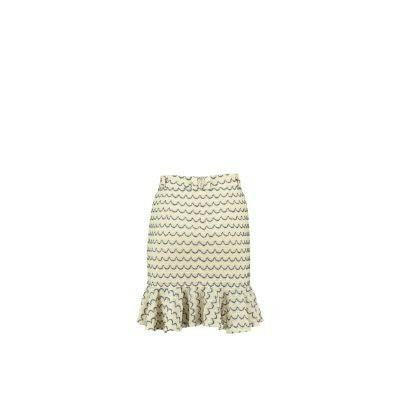 Light Weight Cotton Knit Skirt with Ruffled Hem Marine.