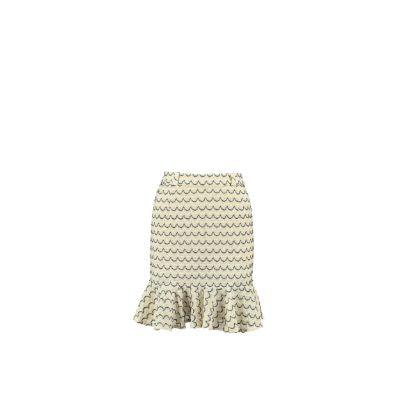 Light Weight Cotton Knit Skirt with Ruffled Hem Marine.