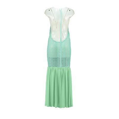 Open Back Cotton Crochet Dress in Green.