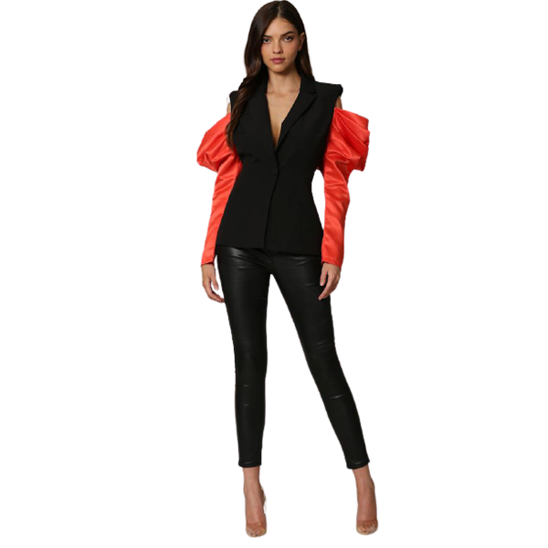 Roxy- Satin Contrast Blazer.