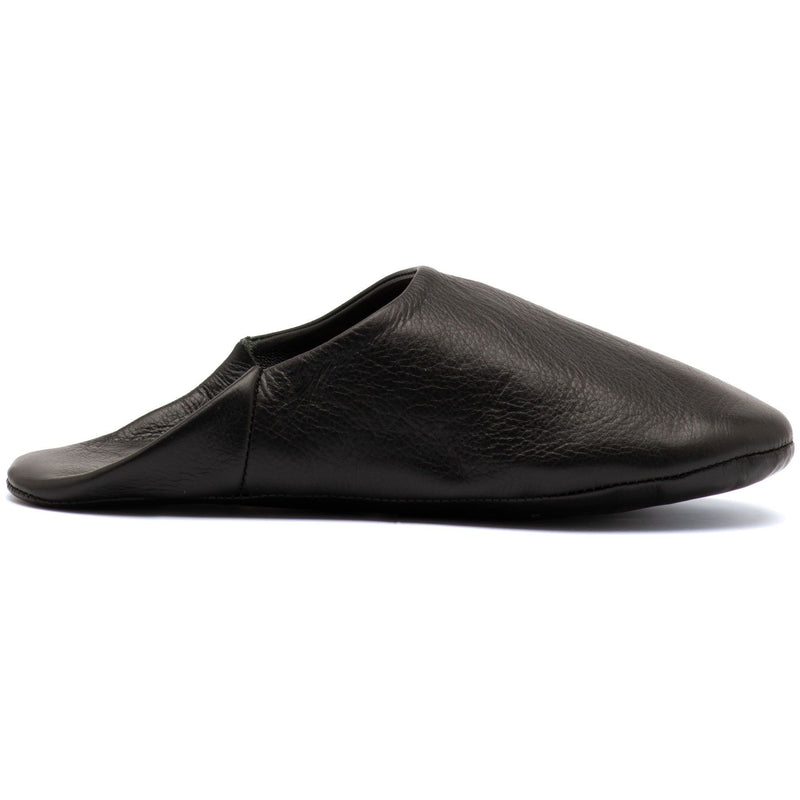 Mystic Noir Leather Slippers.