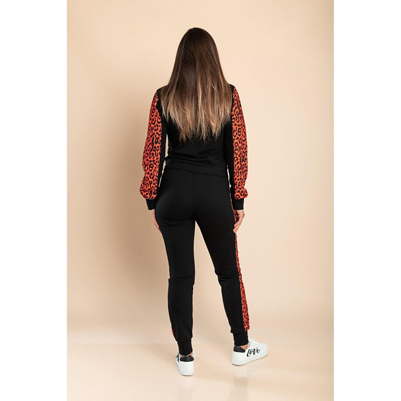 Segovia Leopard Print Tracksuit Set Red.