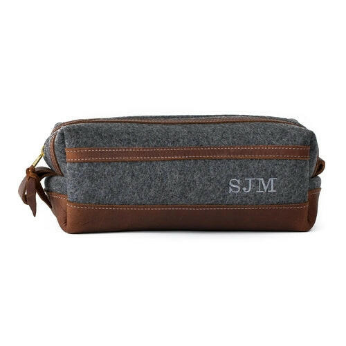 Felt & Leather Toiletry Bag.