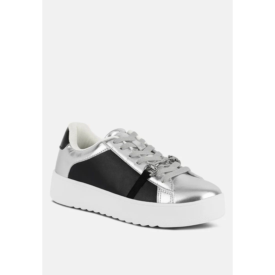 Nemo Contrasting Metallic Faux Leather Sneakers.