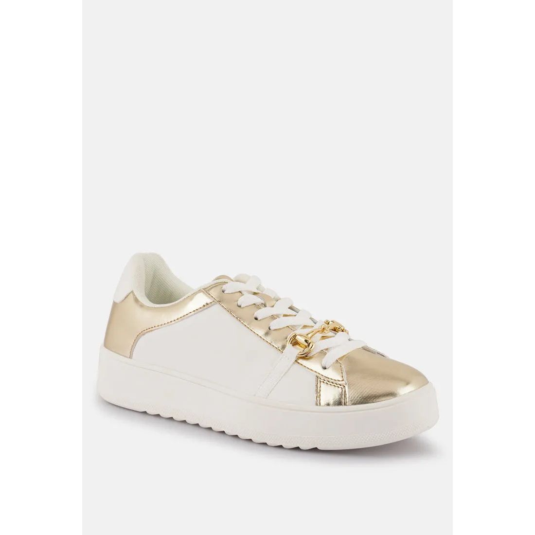 Nemo Contrasting Metallic Faux Leather Sneakers.