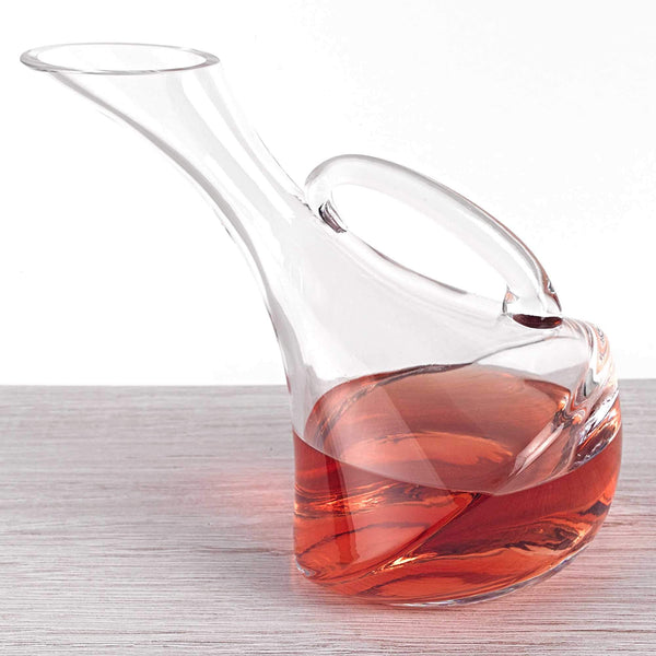 Mouth Blown Glass Wine Carafe  32 oz