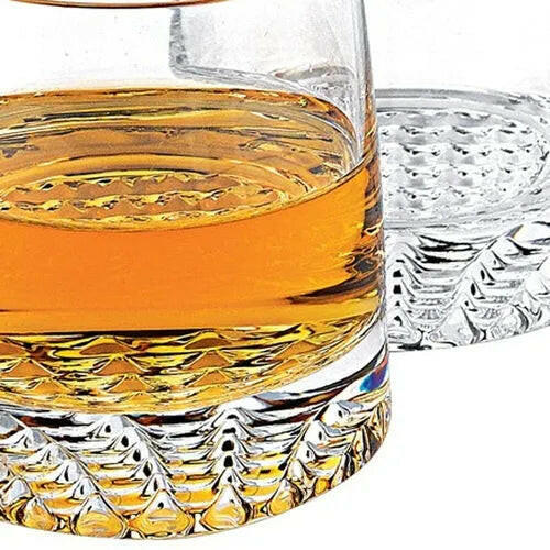 Mouth Blown European Crystal 5 Pc Whiskey Set.