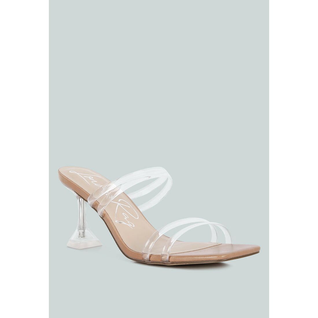 Nightfall Clear Spool Heel Sandal.