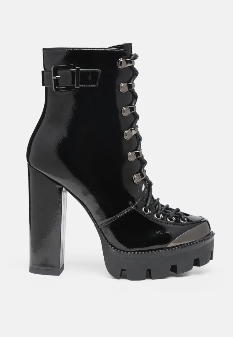 Lobra High Heel Lace Up Ankle Boots