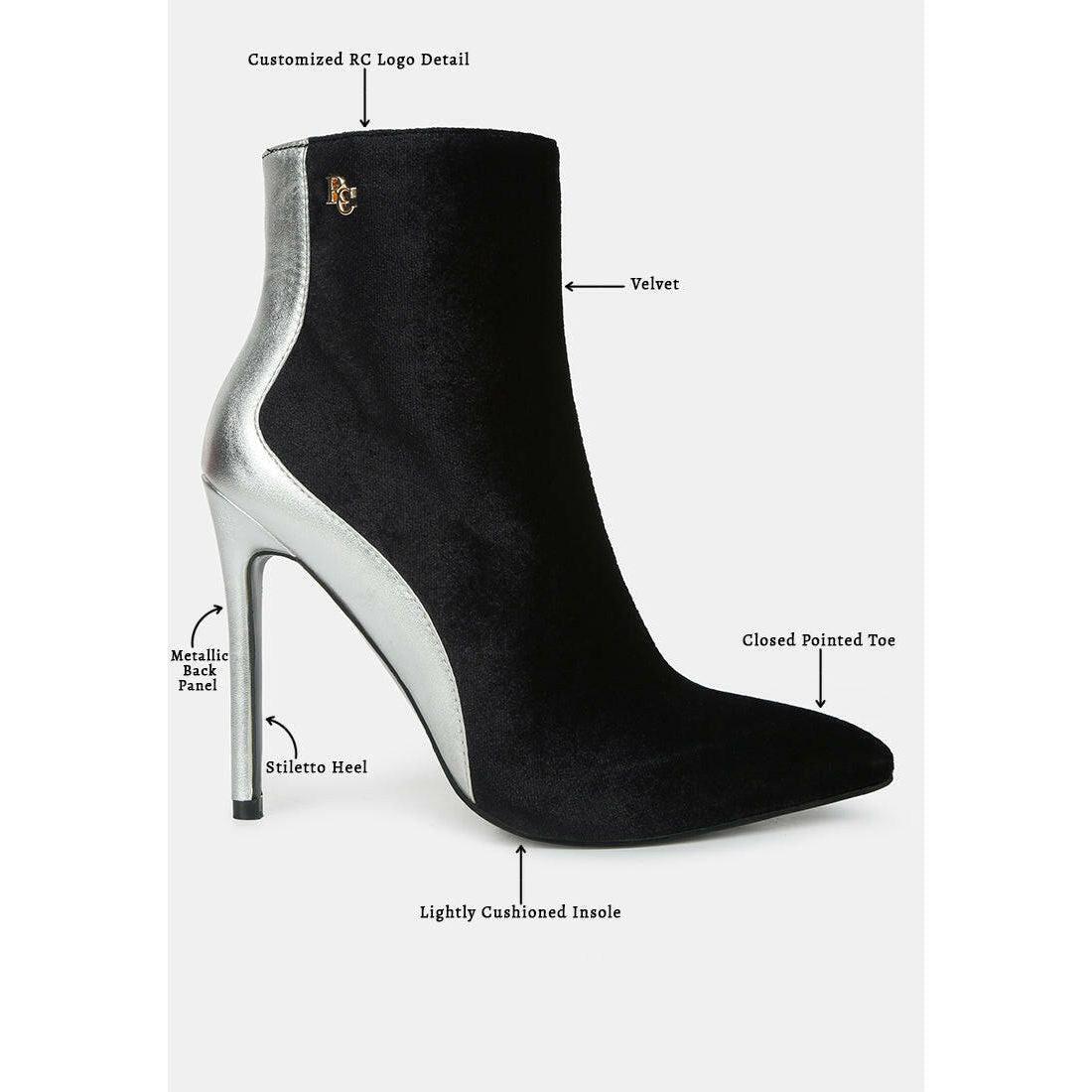 Slade Metallic Highlight High Heeled Ankle Boots.