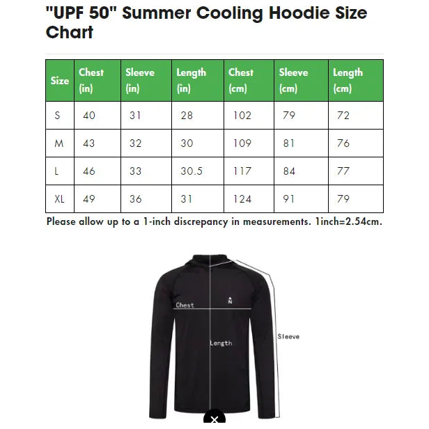 "UPF 50" Summer Cooling Hoodie.