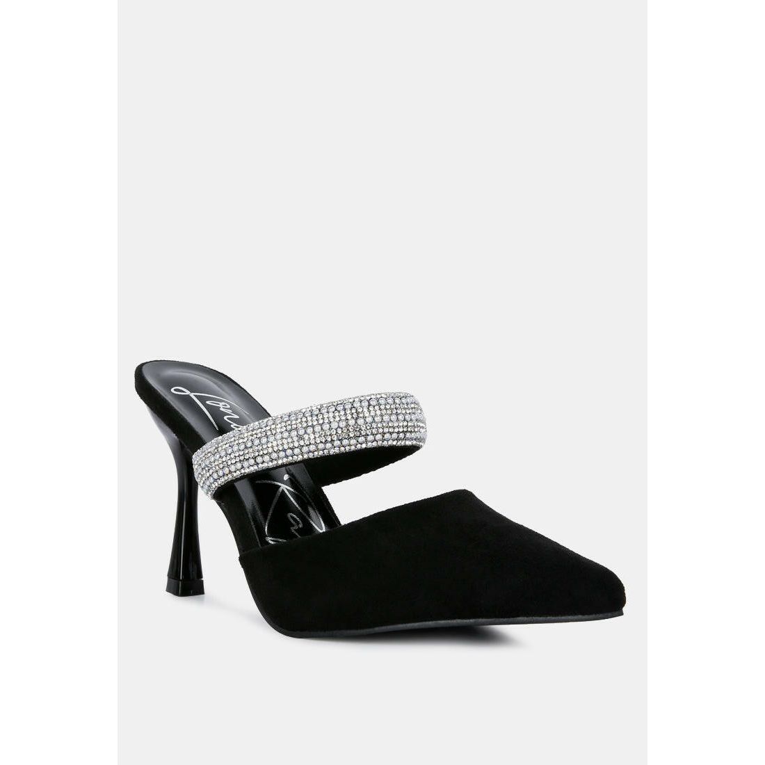 Fauci Diamante Strap Heeled Mules.