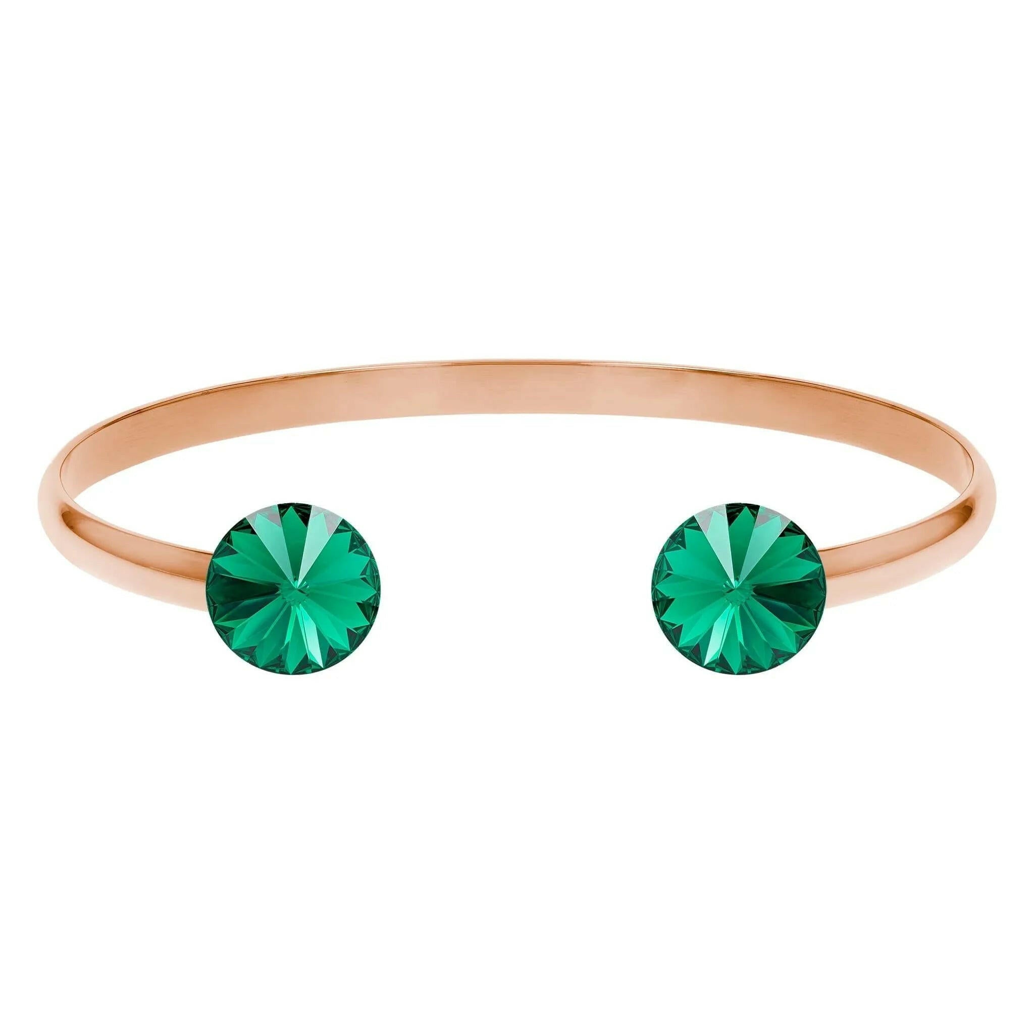 Facet Pyramid Bracelet Rose Green.