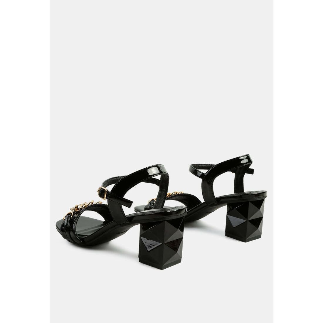 Illusion Metal Chain Link Fantasy Heel Sandals.