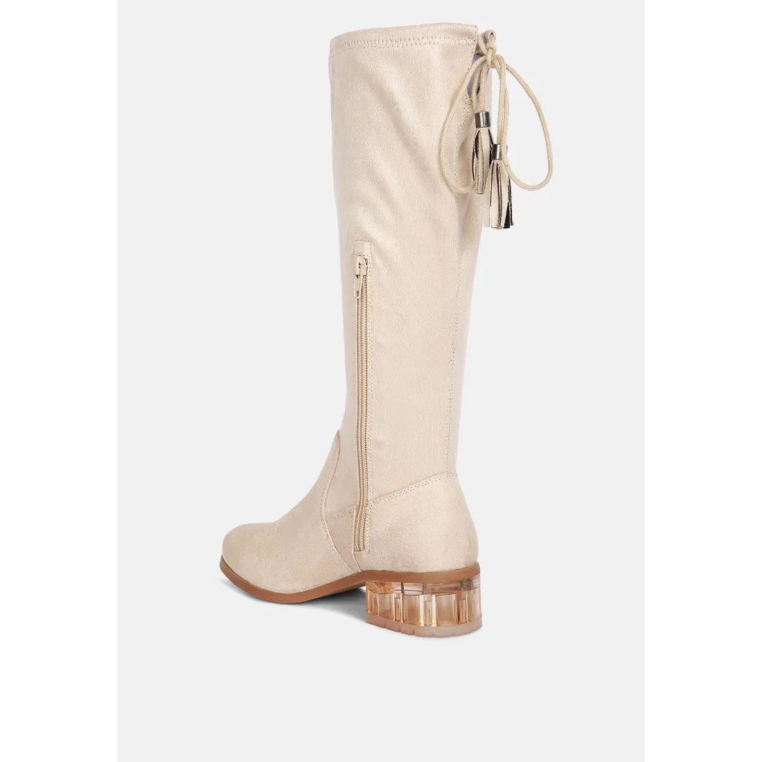 Francesca Tassels Detail Short Heel Calf Boot.