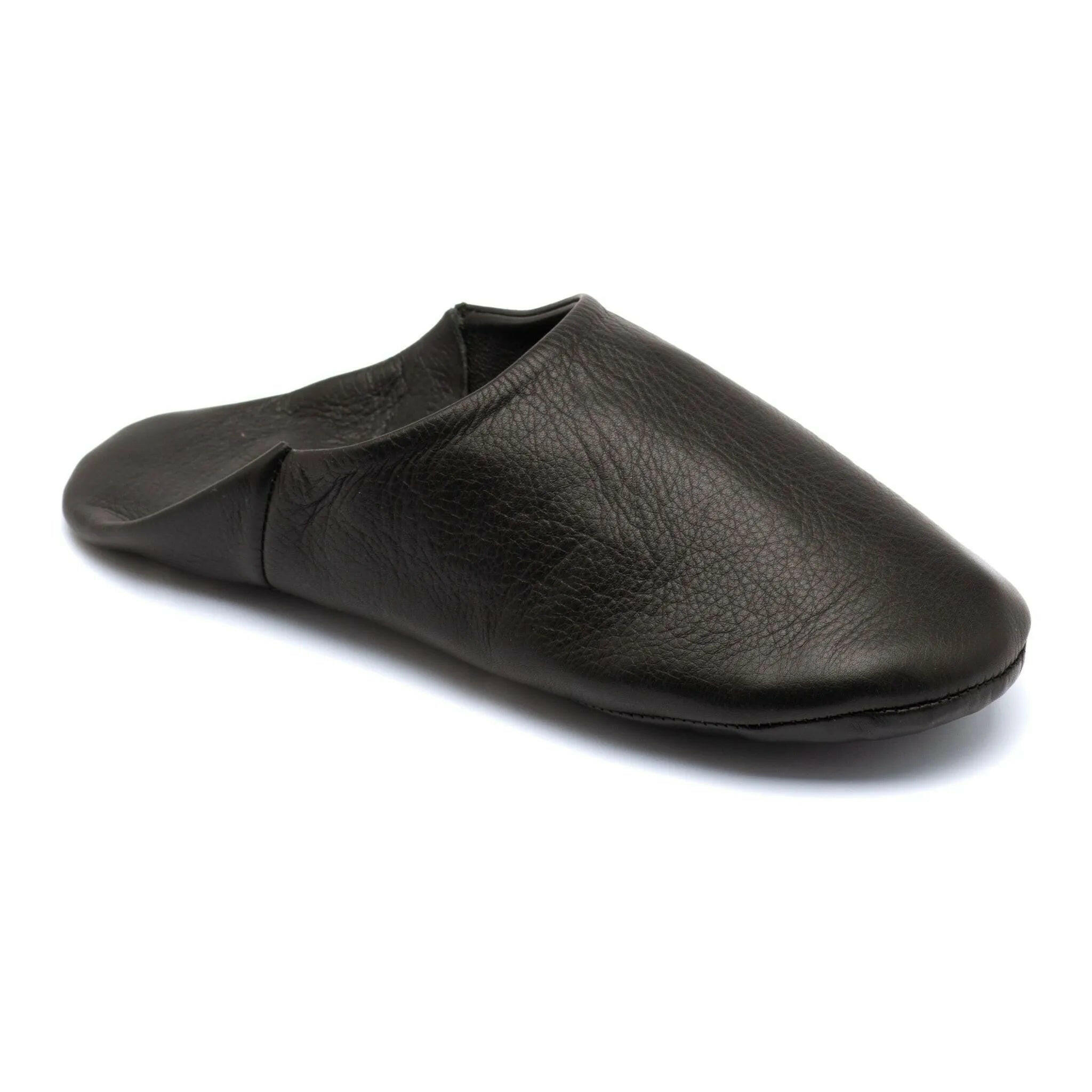 Mystic Noir Leather Slippers.