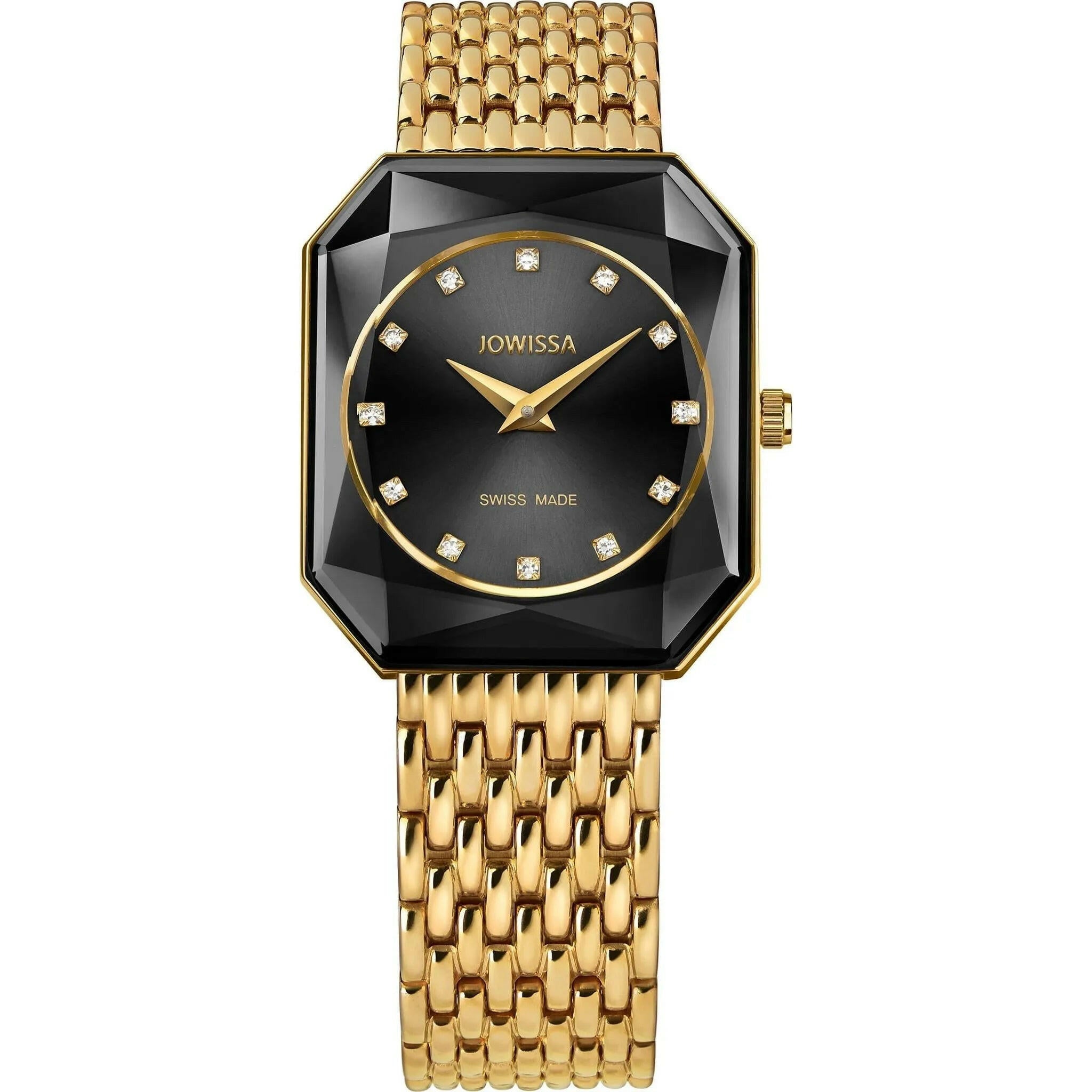 Facet Radiant Swiss Ladies Watch Gold Black.