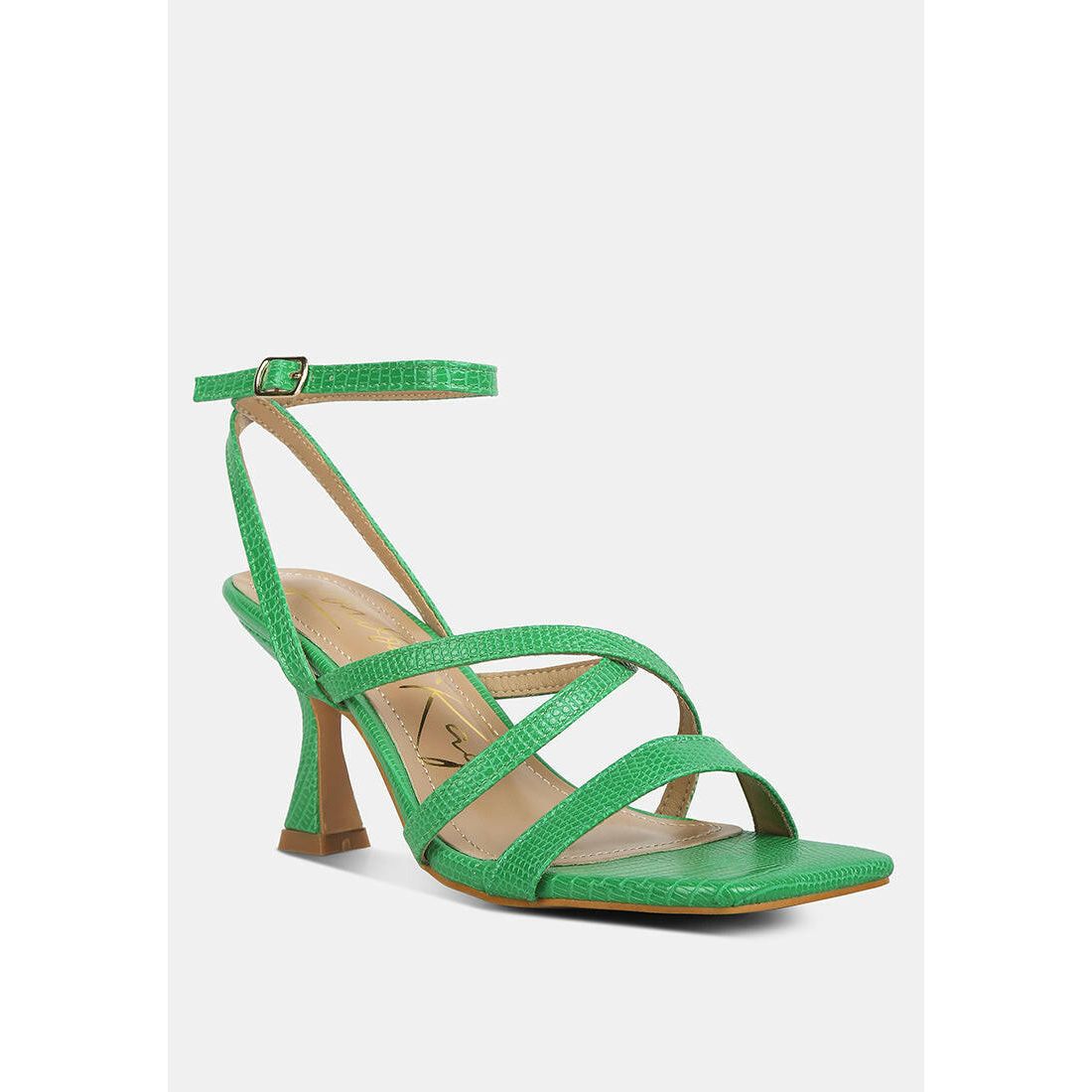 Serling Croc Spool Heel Sandals.