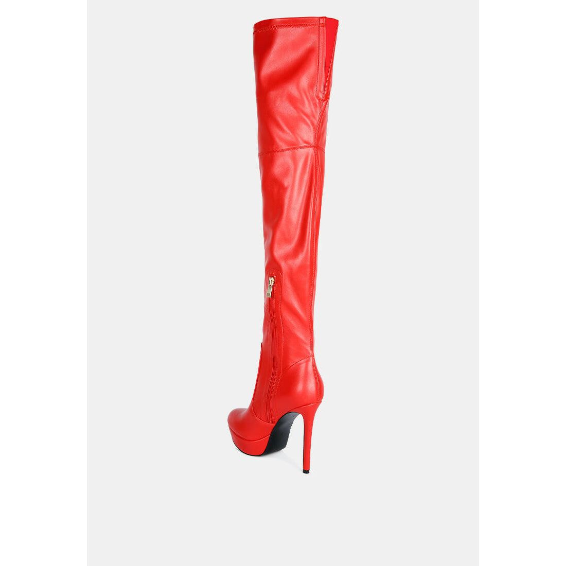 Marvelettes Faux Leather High Heeled Long Boots.