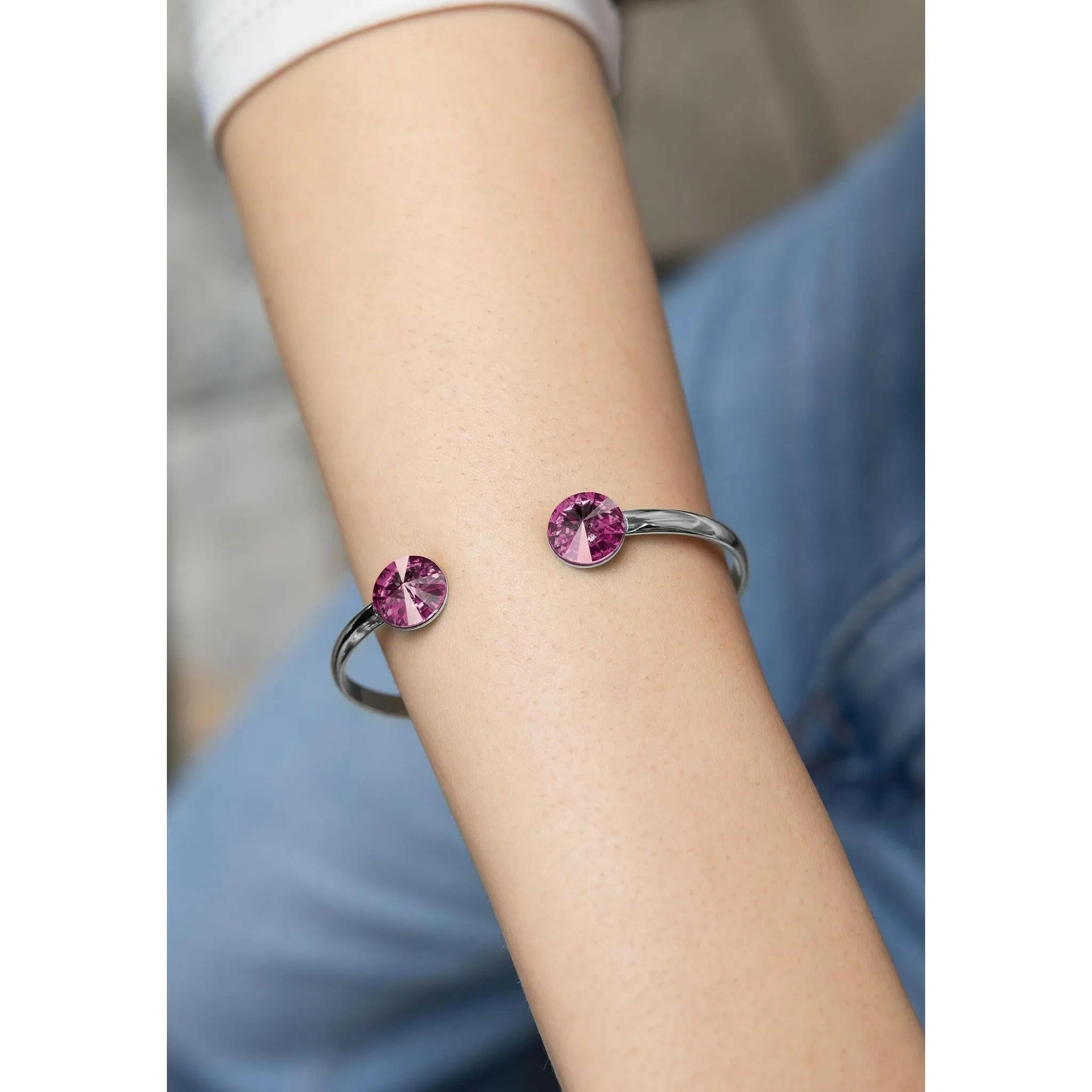 Facet Pyramid Bracelet Steel Purple.