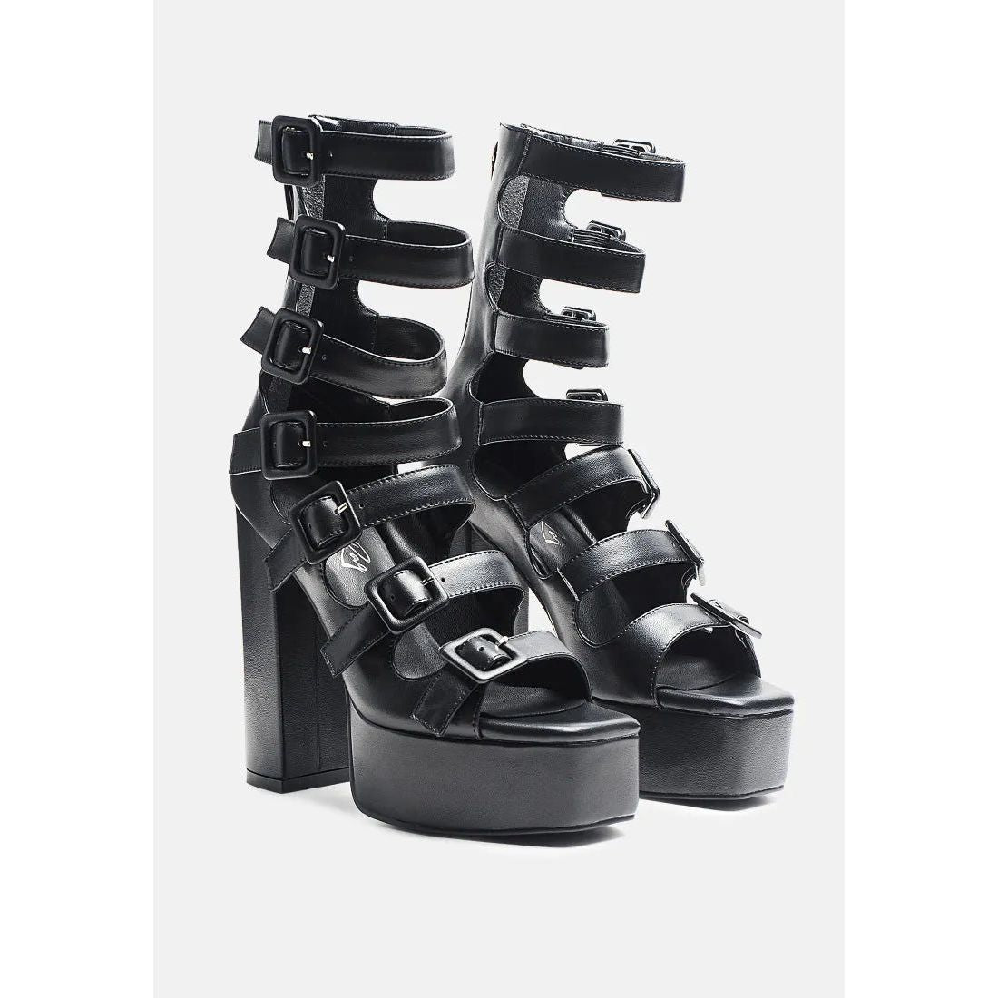 Sarouchi Caged Gladiator Platform Sandals.