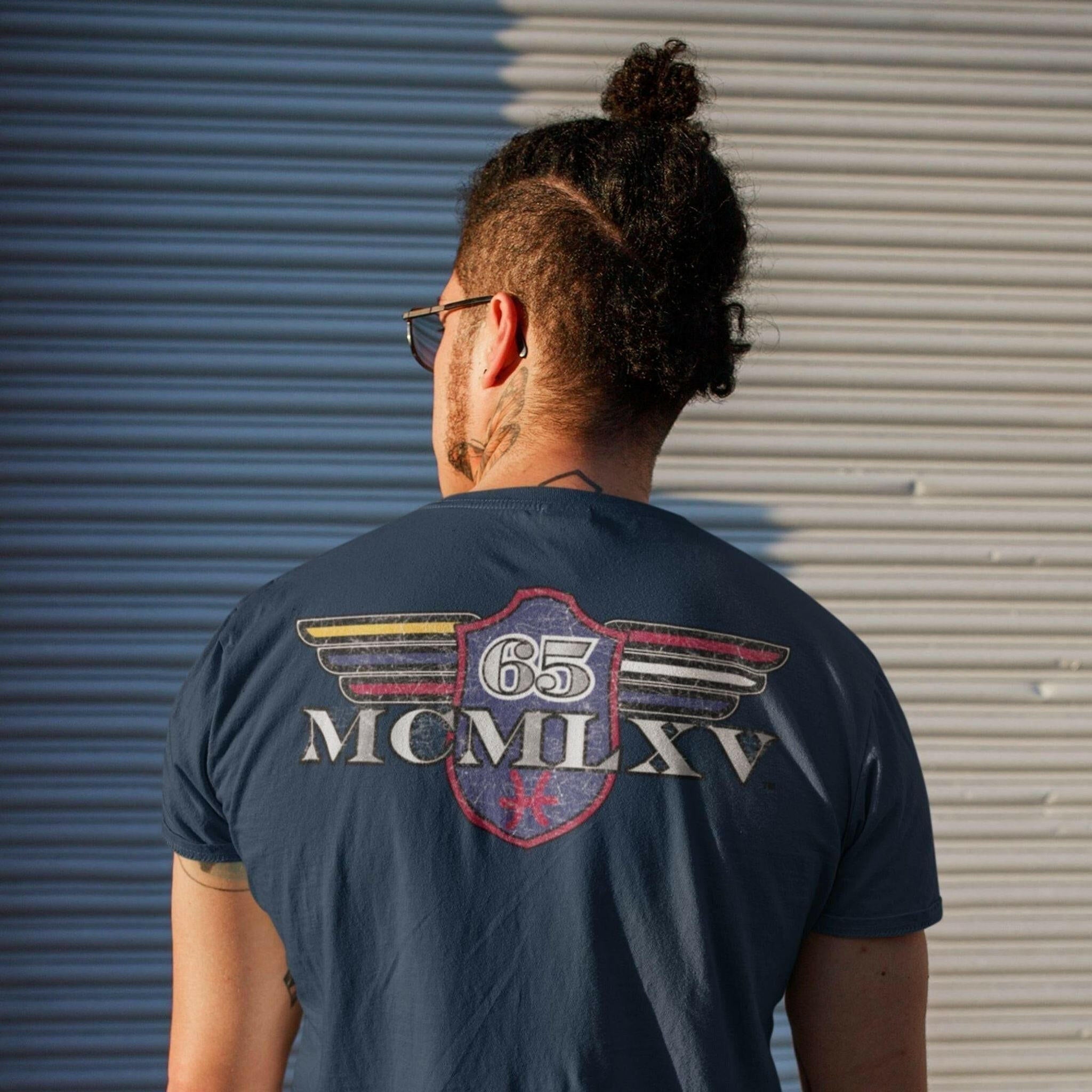 65 McMlxv Men's Vintage T-Shirt in Navy.