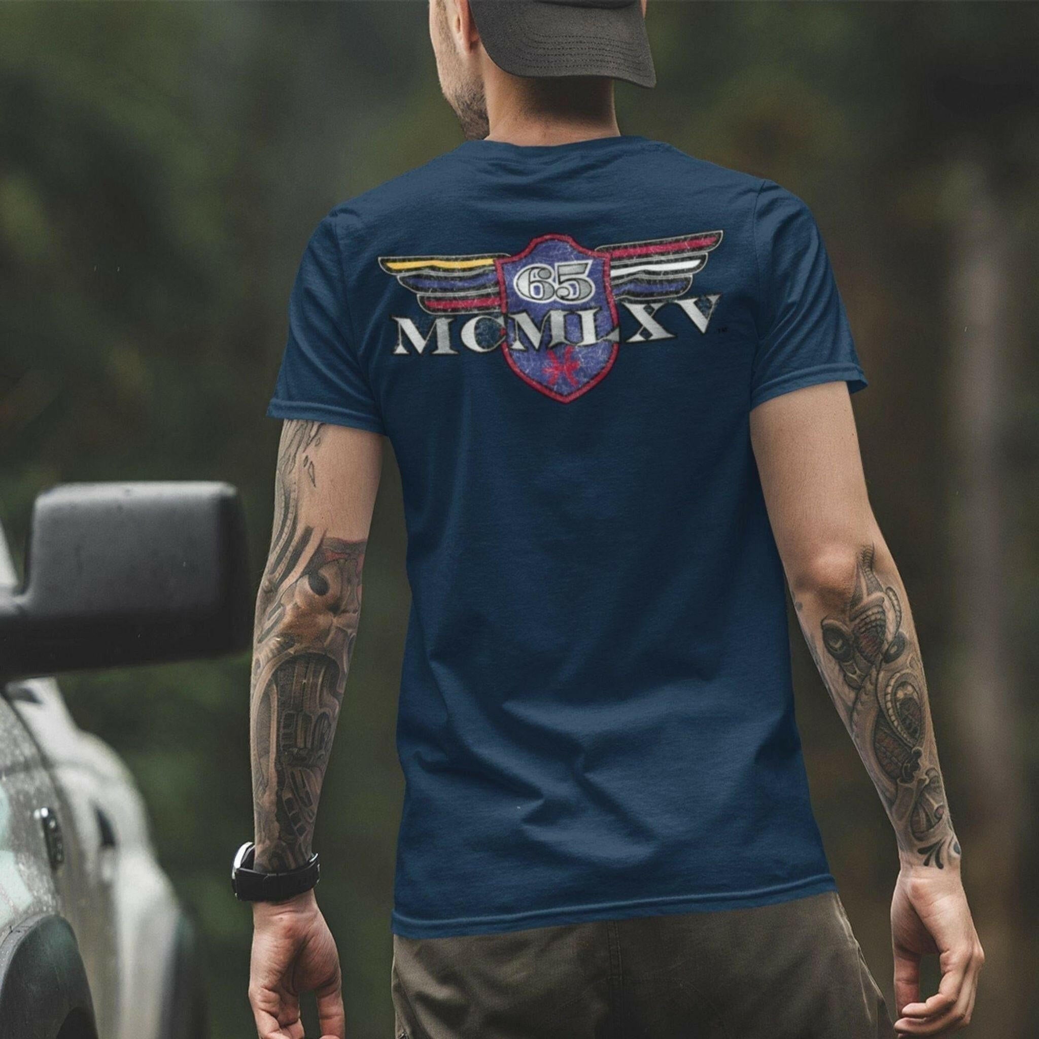 65 McMlxv Men's Vintage T-Shirt in Navy.